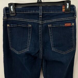 7 For All Mankind Womens 27 The Skinny Jeans Blue Denim Stretch